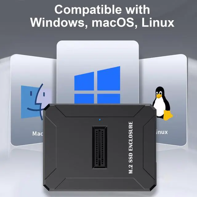 Alt view image 7 of 7 - M.2 NVMe SSD Reader External, M.2 SATA NVMe to USB Adapter, M.2 Docking Station 10Gbps for Both M.2 PCIe NVMe and SATA NGFF SSD Dock - Plastic