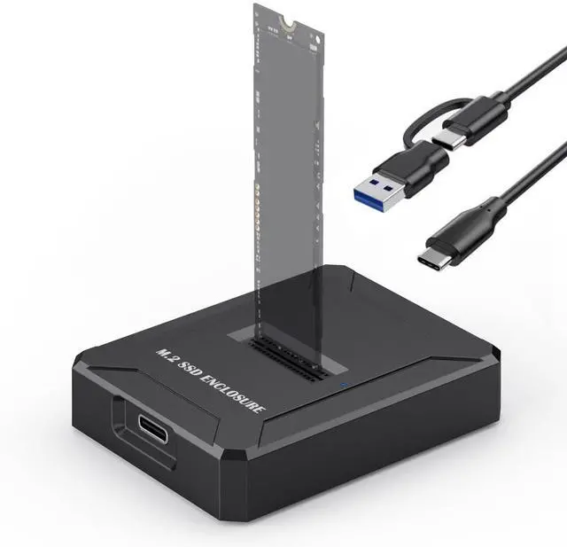 Main image of M.2 NVMe SATA to USB Reader Adapter, External SSD Reader USB 3.2 Gen 2 10Gbps USB C Docking Station, Supports M.2 (M Key, B+M Key) NVMe & (B+M Key) SATA SSDs, Tool-Free External Storage Solution