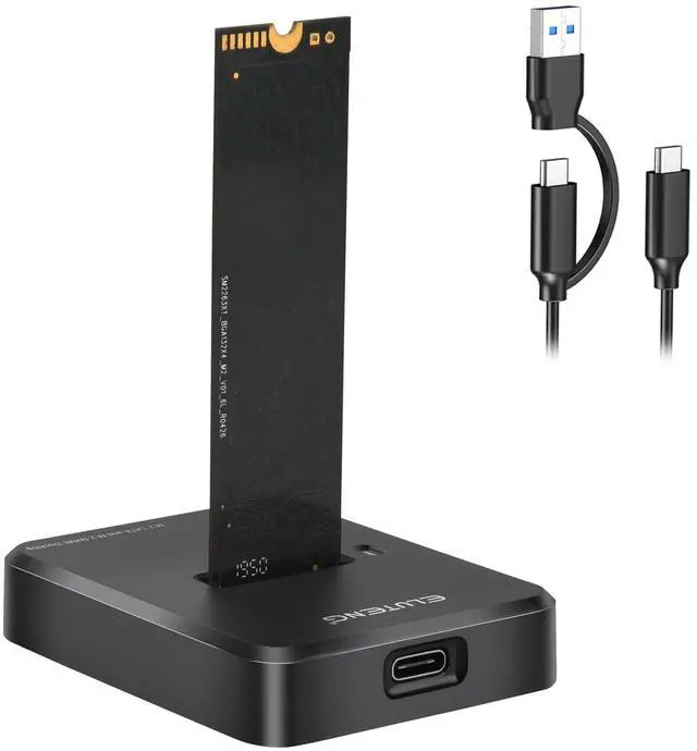 Main image of M.2 NVMe & SATA to USB C Docking Station Dual Protocol M.2 to USB C Adapter 10Gbps External SSD Enclosure for M Key, B+M Key Support 2280 2260 2242 2230 SSDs with 2in1 Cable