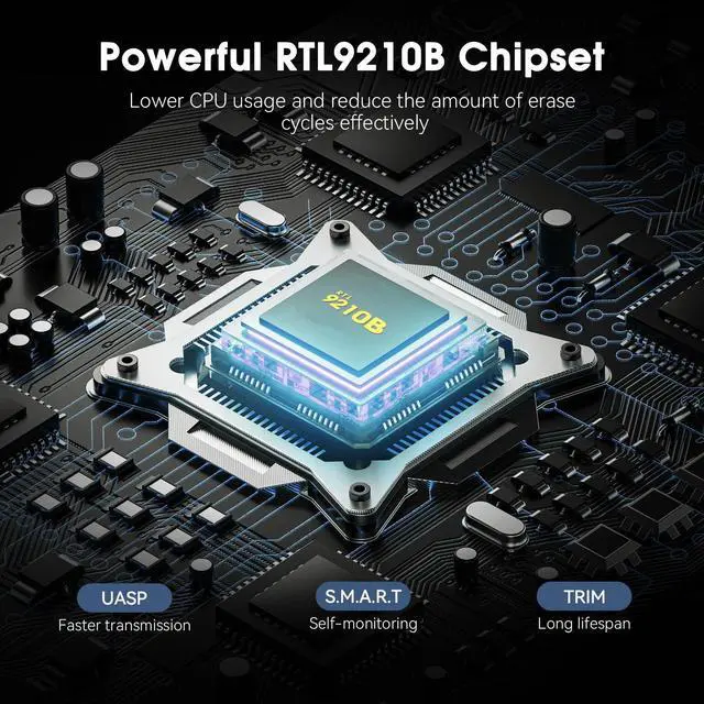 Alt view image 4 of 7 - M.2 NVMe & SATA to USB C Docking Station Dual Protocol M.2 to USB C Adapter 10Gbps External SSD Enclosure for M Key, B+M Key Support 2280 2260 2242 2230 SSDs with 2in1 Cable