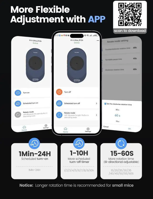 Alt view image 4 of 7 - M4 Utra Mouse Mover with APP, Undetectable Mouse Jiggler Device with Remote Control and Timer Function, Driver-Free Shaker Wiggler Mouse Movement Simulation for Computer Awakening-Sky Blue