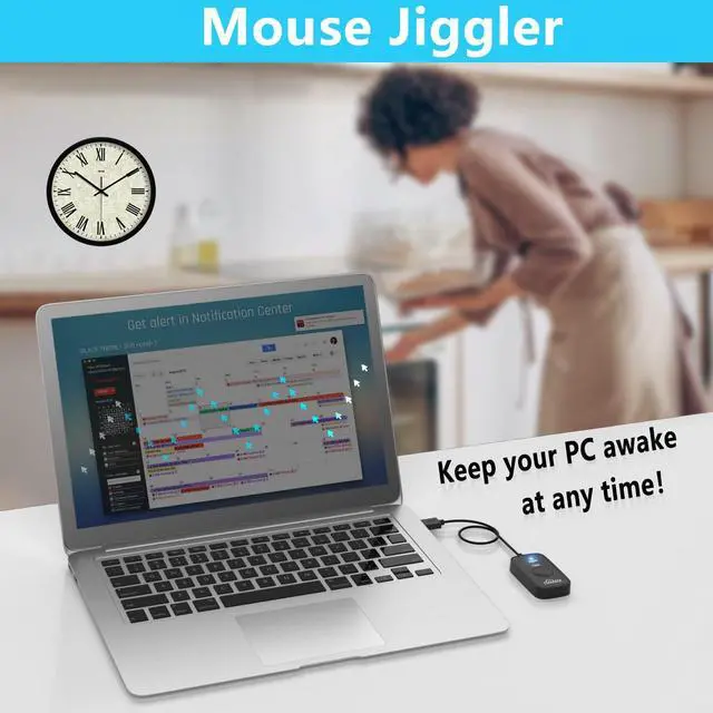 Alt view image 2 of 7 - USB Mouse Jiggler - Undetectable Auto Mouse Mover with ON/Off, Keeps PC Awake, Plug-and-Play, Driver-Free