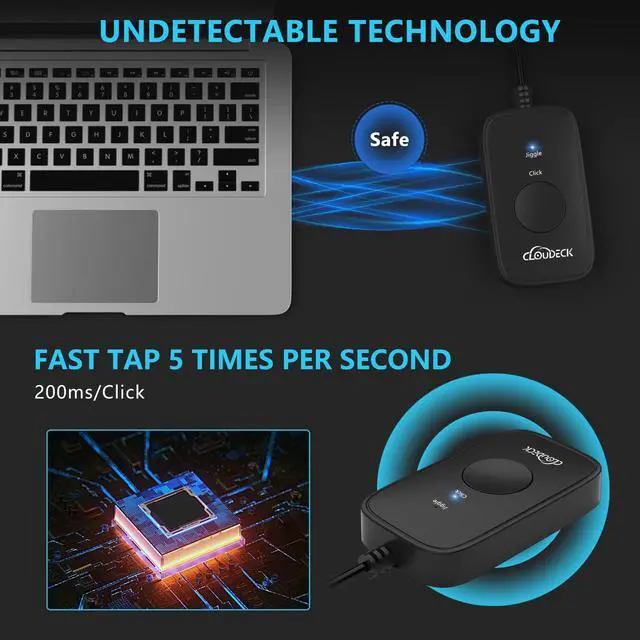 Alt view image 3 of 7 - USB Mouse Jiggler - Undetectable Auto Mouse Mover with ON/Off, Keeps PC Awake, Plug-and-Play, Driver-Free