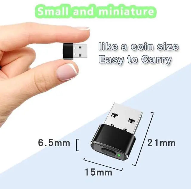 Alt view image 5 of 7 - Mouse Jiggler Undetectable Mini with Switch Button, Portable Wireless USB Mouse Mover Work from Home with 3 Jiggle Mode Plug & Play, Clicker Keeps Device Active Prevent Sleep, Black