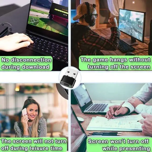 Alt view image 6 of 7 - Mouse Jiggler Undetectable Mini with Switch Button, Portable Wireless USB Mouse Mover Work from Home with 3 Jiggle Mode Plug & Play, Clicker Keeps Device Active Prevent Sleep, Black