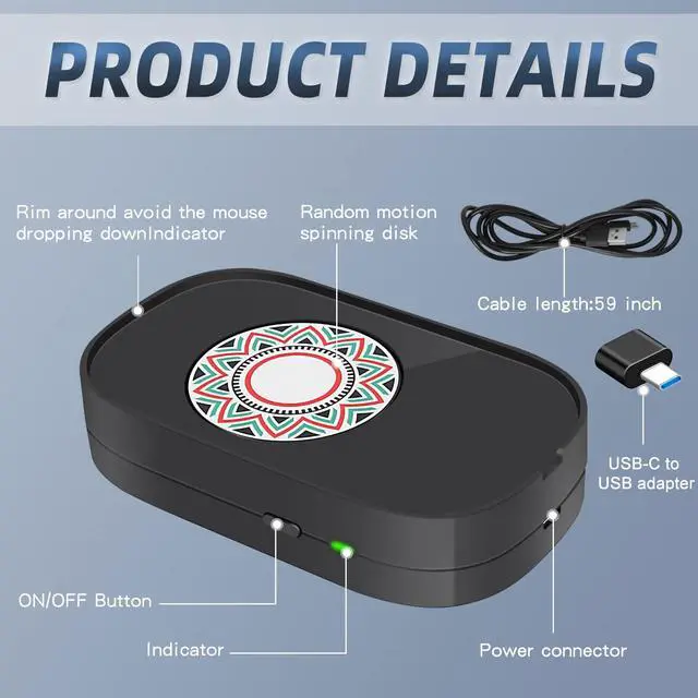 Alt view image 3 of 6 - Mouse Jiggler, Undetectable Mouse Mover Wiggler Shaker with Drive Free USB Port Simulate Mouse Automatic Random Movement