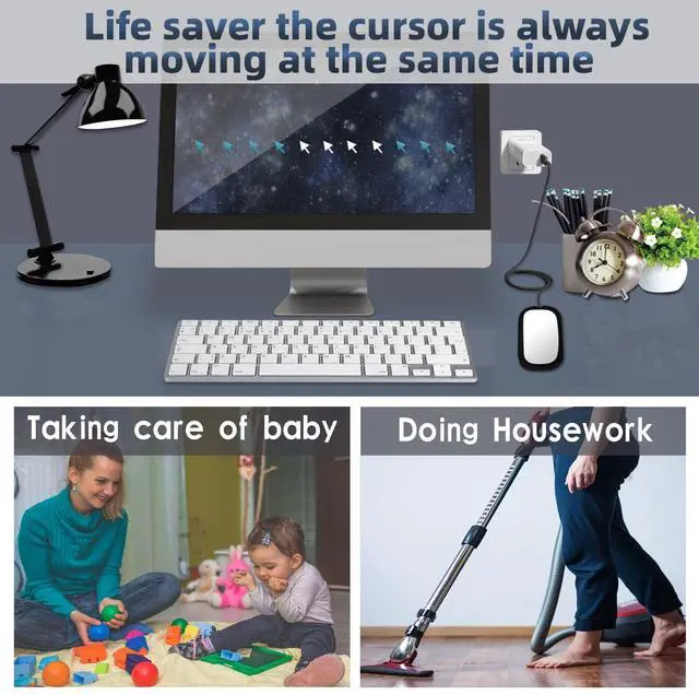 Alt view image 4 of 6 - Mouse Jiggler, Undetectable Mouse Mover Wiggler Shaker with Drive Free USB Port Simulate Mouse Automatic Random Movement