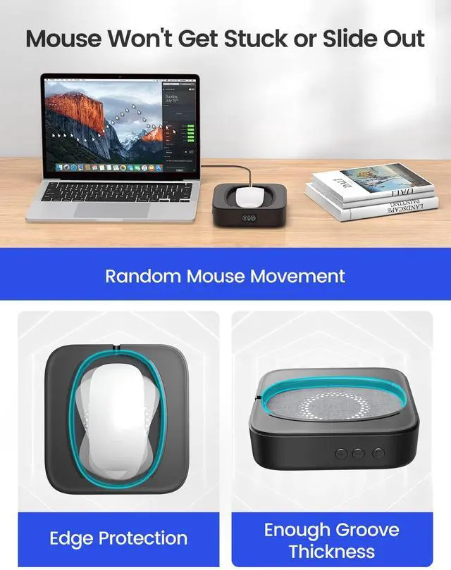 Alt view image 3 of 7 - Mouse Jiggler Undetectable, No Need to Align Cursor, Mouse Mover Device with Adjustable Interval and Screen, Automatic Mouse Shaker Wiggler for Both Large and Small Mice, Real Random Movement