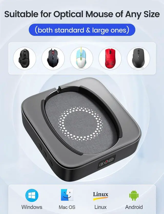 Alt view image 5 of 7 - Mouse Jiggler Undetectable, No Need to Align Cursor, Mouse Mover Device with Adjustable Interval and Screen, Automatic Mouse Shaker Wiggler for Both Large and Small Mice, Real Random Movement