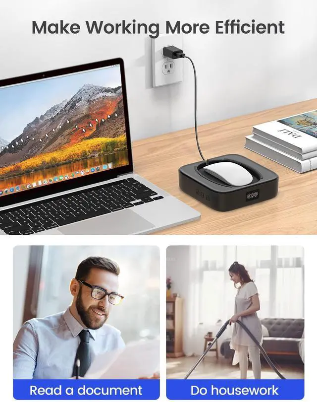 Alt view image 7 of 7 - Mouse Jiggler Undetectable, No Need to Align Cursor, Mouse Mover Device with Adjustable Interval and Screen, Automatic Mouse Shaker Wiggler for Both Large and Small Mice, Real Random Movement