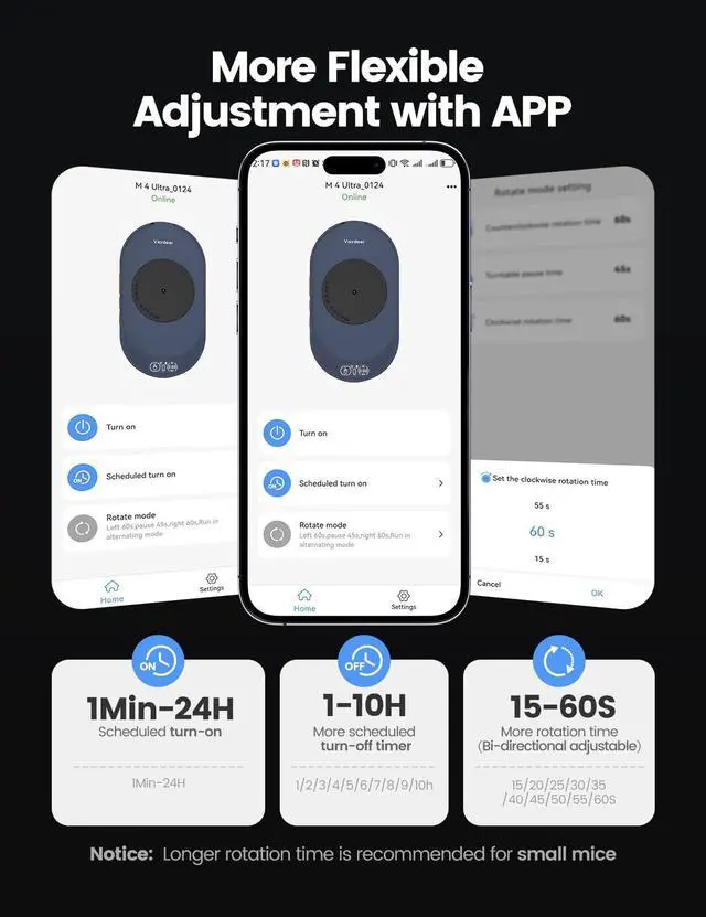 Alt view image 4 of 7 - M4 Utra Mouse Mover with APP, Undetectable Mouse Jiggler Device with Remote Control and Timer Function, Driver-Free Shaker Wiggler Mouse Movement Simulation for Computer Awakening