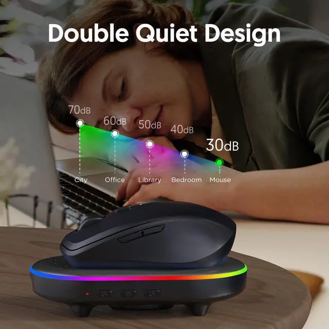 Alt view image 3 of 7 - LED Mouse Jiggler Undetectable Mover Device with Timer, Mouse Mover Work from Home - ON/Off Switch, Driver-Free Shaker for Keeping PC Active and Secure