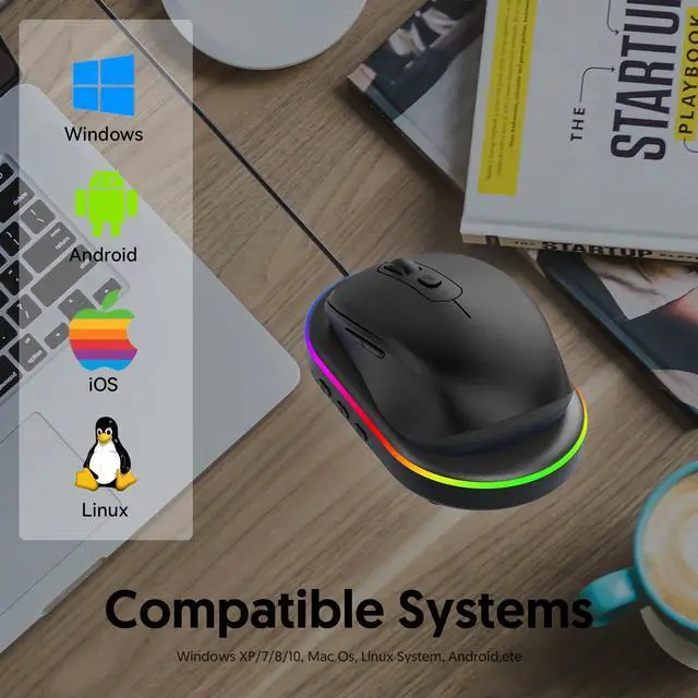 Alt view image 5 of 7 - LED Mouse Jiggler Undetectable Mover Device with Timer, Mouse Mover Work from Home - ON/Off Switch, Driver-Free Shaker for Keeping PC Active and Secure