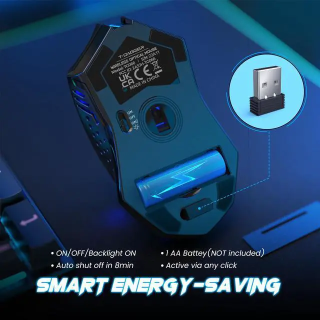 Alt view image 4 of 6 - Wireless Gaming Mouse- USB Cordless PC Accessories Computer Mice with LED Backlit, Ergonomic Gamer Laptop Mouse with 7 Silent Buttons, 5 Adjustable DPI Plug & Play for PC