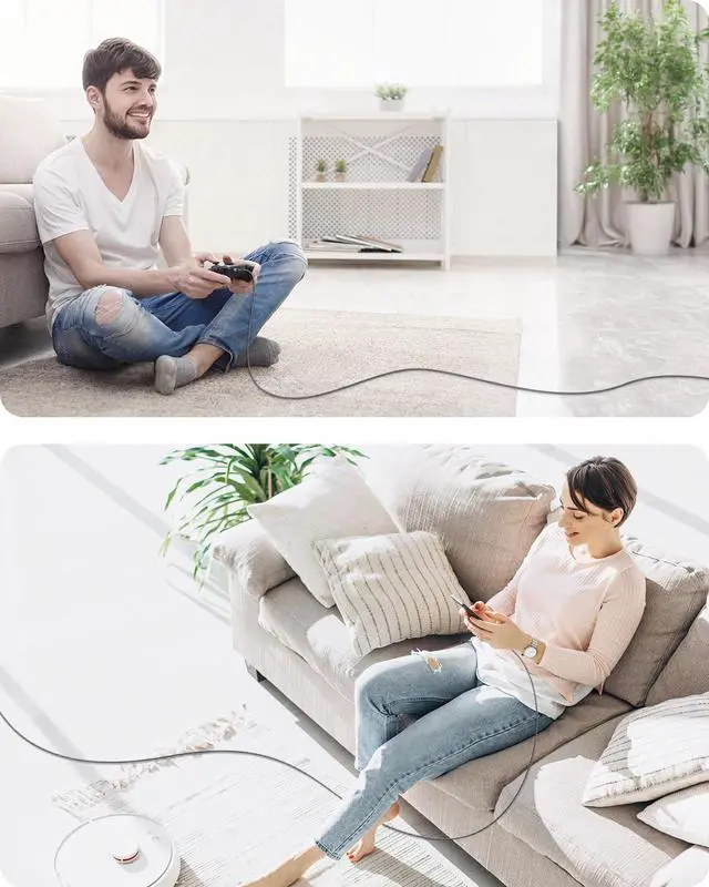 Alt view image 3 of 7 - Long USB C Cable 15FT, 3A USB to USB Type C Cable Fast Charging USB 2.0 Nylon Braided Cord for iPhone16/15 Pro Max Plus, Samsung Galaxy S23/S22/S21, Google, Camera, USB C Devices