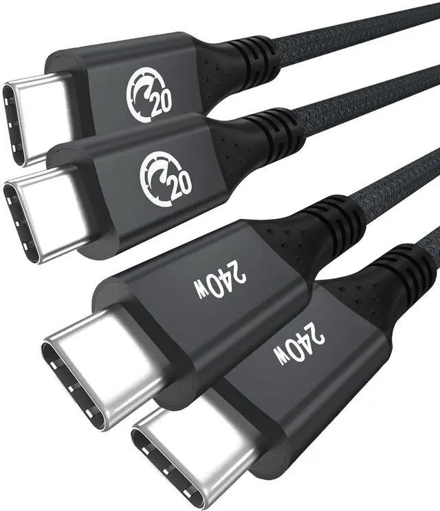 Main image of USB C Cable 15 ft 2Pack, 240W USB C to USB C 3.2 Gen 2 Cable, Type C Charger Cord, 20Gbps 4K Video for Thunderbolt 3/4 MacBook Pro Air, iPhone 16/15 Pro Max, Galaxy S24/S23, iPad mini