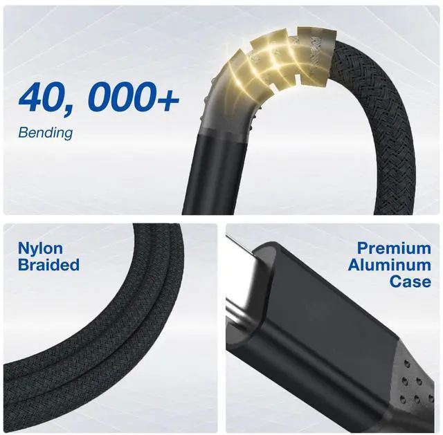 Alt view image 5 of 7 - USB C Cable 15 ft 2Pack, 240W USB C to USB C 3.2 Gen 2 Cable, Type C Charger Cord, 20Gbps 4K Video for Thunderbolt 3/4 MacBook Pro Air, iPhone 16/15 Pro Max, Galaxy S24/S23, iPad mini