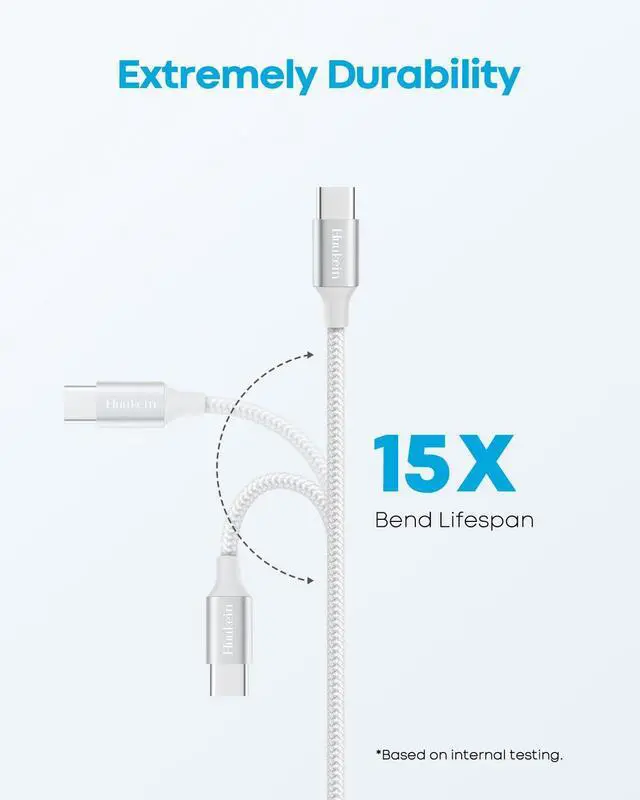 Alt view image 5 of 6 - White USB C Cable 10 ft, Long USB A to USB C Cable Fast Charging, USBC Charger Cord Braided for iPhone 17 Air 16 15 Pro Max Plus, for Samsung Galaxy S21 Note 10