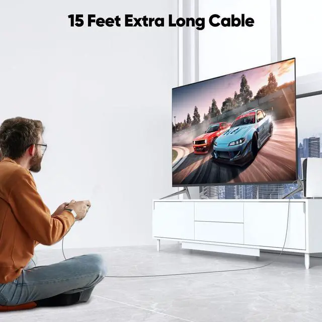 Alt view image 2 of 7 - USB C Cable 15ft with USB3.2 Gen 2 Standard, 20Gbps High Speed Data Transfer & 140W Charging & 4K@60Hz Video USB-C to Type C Cord for Monitor Game Controller Hub Dock Laptop Phone Camera etc.