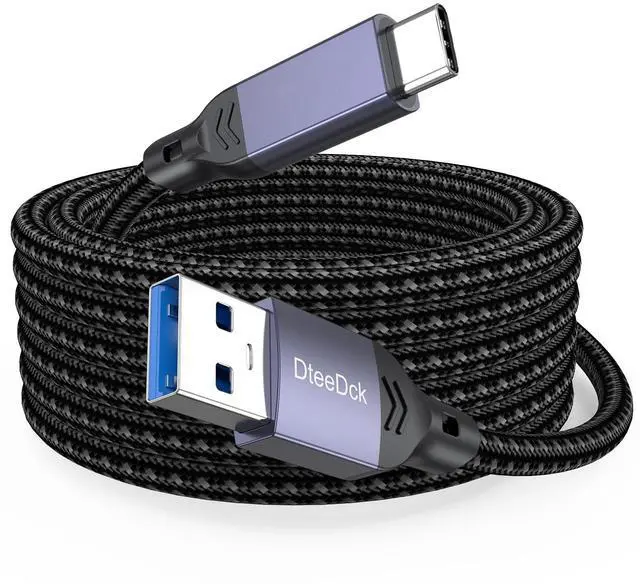 Main image of 20 Ft USB C Cable Long, SuperSpeed 5Gbps Data Transfer & 2.4A Fast Charging USB A to Type C Cord for Xbox PS5 Controller iPhone 16/15 Android Phone, Tablet, Sturdy Aluminum & Braided