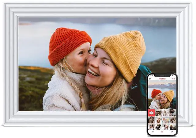 Main image of Digital Picture Frame, 10.1 inch Frameo Digital Frame WiFi, 1280 * 800 IPS HD Touchscreen, 32GB Storage, Instant Share Pictures Video, Smart Photo Frame Electronic, Gifts for Mom, House Warming