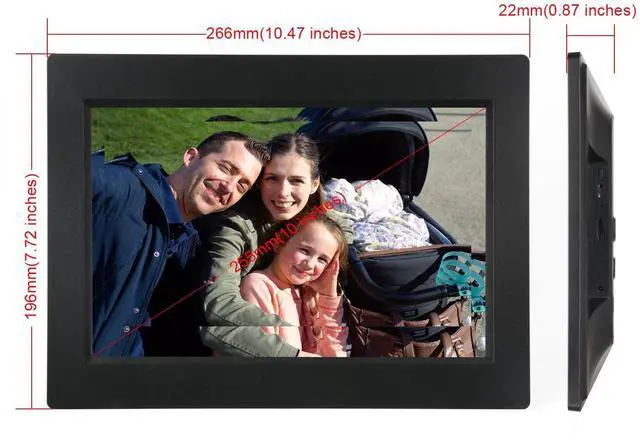 Alt view image 5 of 6 - 10 Inch WiFi Digital Picture Frame - Electronic, Wall Mountable Smart FramesFrameo App - Send Photos & Videos from Anywhere - IPS LCD Panel, Touchscreen Portrait & Landscape Display(Black)