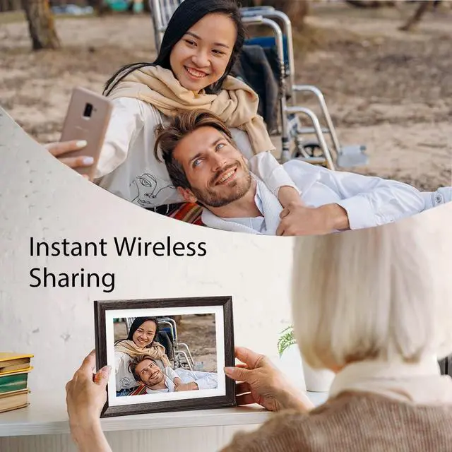 Alt view image 2 of 7 - 10.1 Inch WiFi Digital Photo Frame, 1280x800 HD IPS Touch Screen Photo Frame Electronic, 16GB Memory, Auto-Rotate, Wall Mountable, Share Photos/Videos Instantly, Smart Photo Frame as Great Gift