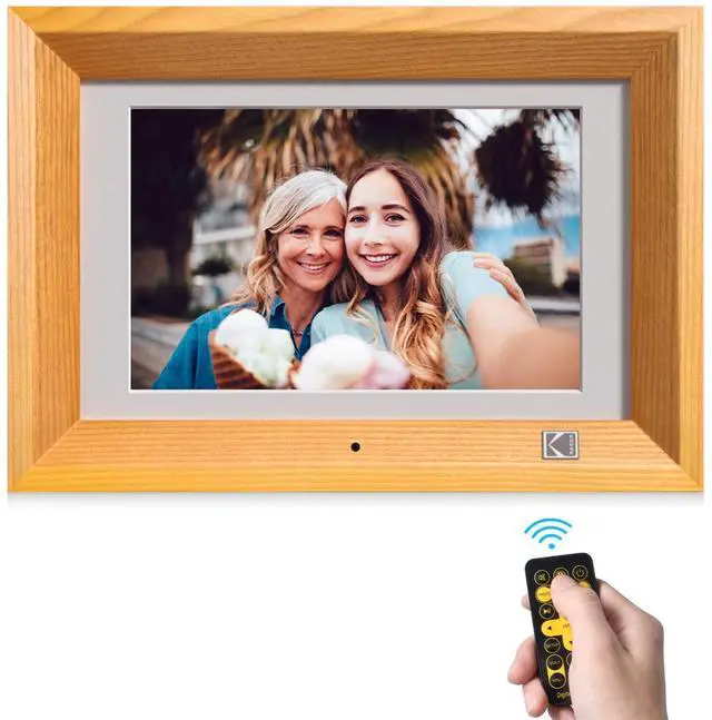 Main image of 10.1 Inch Wood Digital Picture Frame with Remote Control, IPS Screen HD Display, Auto-Rotate, Wall Mountable, Programmable Auto On/Off, Enjoy Your Precious Moment in Slideshow, Black