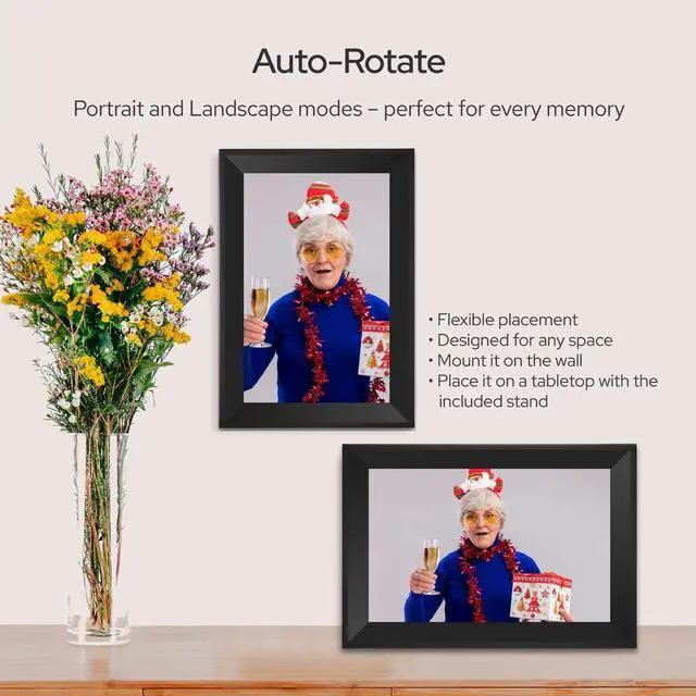 Alt view image 3 of 6 - Picture Frame 10.1 inch IPS Touch Screen Digital Photo Frame WiFi EnabledWall MountableAuto-Rotate Send Best Wishes via Uhale App-for FamiliesFriends or Grandparents Gift