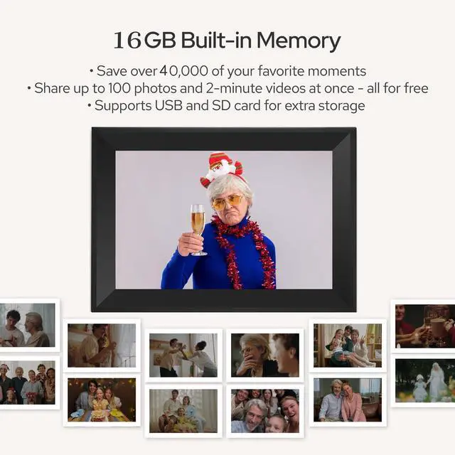 Alt view image 4 of 6 - Picture Frame 10.1 inch IPS Touch Screen Digital Photo Frame WiFi EnabledWall MountableAuto-Rotate Send Best Wishes via Uhale App-for FamiliesFriends or Grandparents Gift