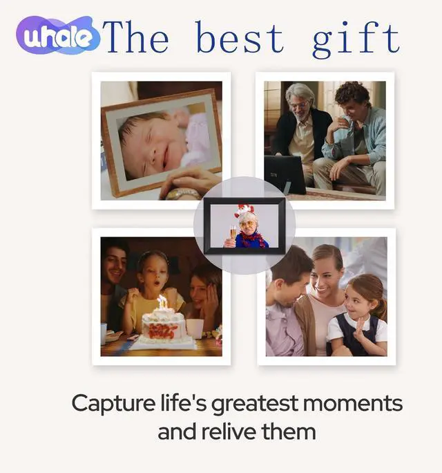 Alt view image 6 of 6 - Picture Frame 10.1 inch IPS Touch Screen Digital Photo Frame WiFi EnabledWall MountableAuto-Rotate Send Best Wishes via Uhale App-for FamiliesFriends or Grandparents Gift