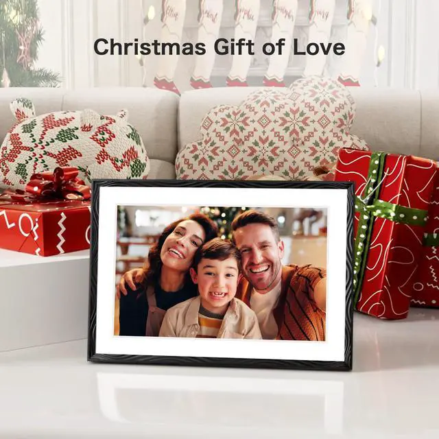 Alt view image 2 of 7 - Digital Picture Frame, 10.1'' Frameo Digital Frame Wifi, 32GB Memory, 1280*800 HD Touch Screen Digital Photo Frame, Wall Mountable, Auto-Rotate, Share Instantly, Wedding, Birthday Gifts for Women, Mom