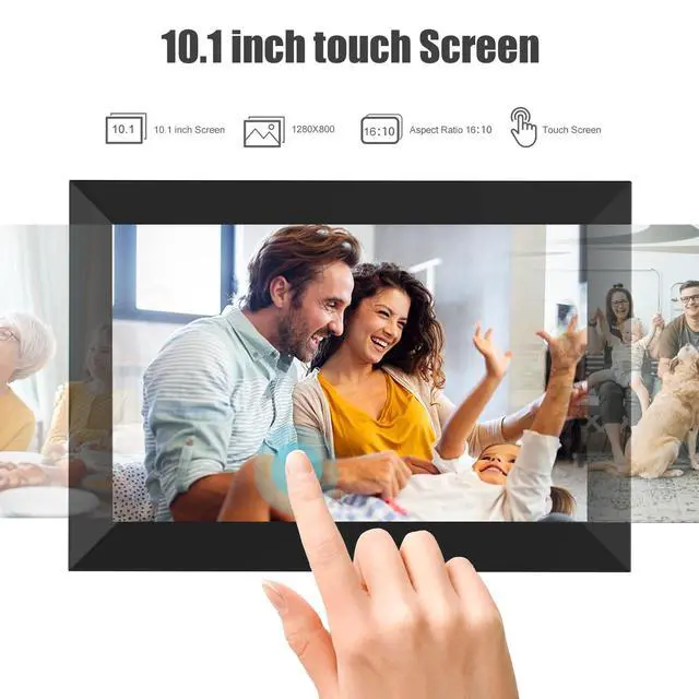 Alt view image 3 of 6 - Digital Picture Frame WiFi 10.1 Inch Smart Digital Photo Frame with 1280x800 IPS HD Touch Screen, Auto-Rotate and Slideshow, Easy Setup to Share Photos or Videos Remotely via App from Anywhere