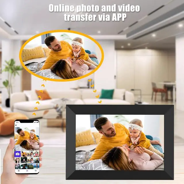 Alt view image 4 of 6 - Digital Picture Frame WiFi 10.1 Inch Smart Digital Photo Frame with 1280x800 IPS HD Touch Screen, Auto-Rotate and Slideshow, Easy Setup to Share Photos or Videos Remotely via App from Anywhere