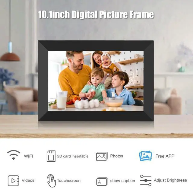 Alt view image 5 of 6 - Digital Picture Frame WiFi 10.1 Inch Smart Digital Photo Frame with 1280x800 IPS HD Touch Screen, Auto-Rotate and Slideshow, Easy Setup to Share Photos or Videos Remotely via App from Anywhere
