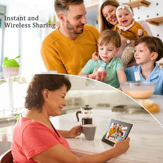 Alt view image 2 of 6 - Digital Picture Frame WiFi 10.1 Inch Smart Digital Photo Frame with 1280x800 IPS HD Touch Screen, Auto-Rotate and Slideshow, Easy Setup to Share Photos or Videos Remotely via App from Anywhere