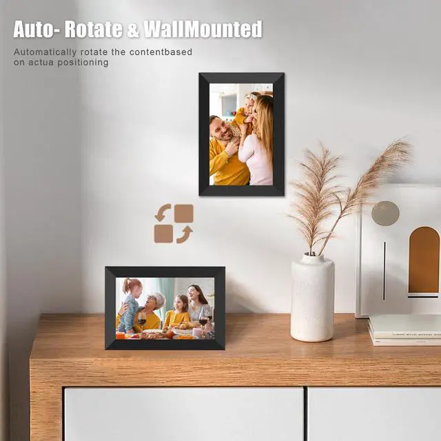 Alt view image 6 of 6 - Digital Picture Frame WiFi 10.1 Inch Smart Digital Photo Frame with 1280x800 IPS HD Touch Screen, Auto-Rotate and Slideshow, Easy Setup to Share Photos or Videos Remotely via App from Anywhere
