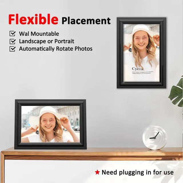 Alt view image 6 of 7 - Digital Picture Frame 10.1 Inch WiFi Digital Photo Frame Electronic, IPS Touch Screen, 16GB, Tabletop&Wall-Mounted, Share Photos and Video with Uhale App, Birthday Gifts for Mom Women