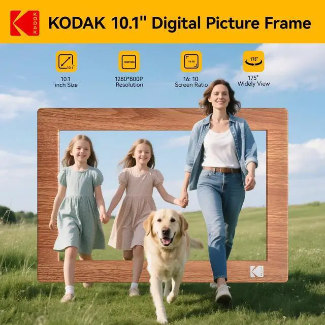 Alt view image 2 of 7 - 10.1 inch Digital Photo Frame, NO WiFi with Remote Control Digital Picture Frame, 1280 * 800 HD IPS Screen, Automatic On/Off