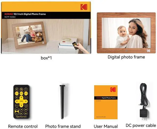 Alt view image 7 of 7 - 10.1 inch Digital Photo Frame, NO WiFi with Remote Control Digital Picture Frame, 1280 * 800 HD IPS Screen, Automatic On/Off