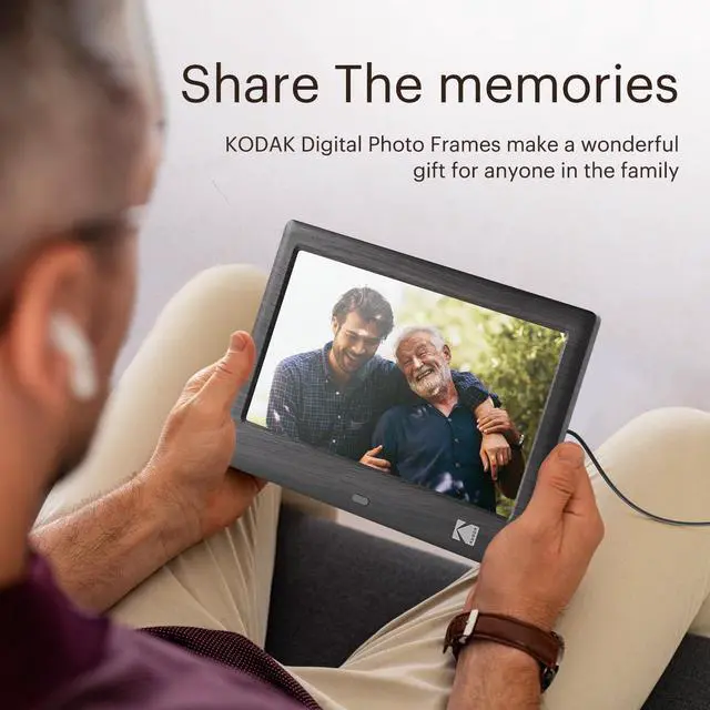 Alt view image 4 of 7 - 7 Inch Wood Digital Picture Frame with Remote Control, 1024x600 IPS Screen HD Display Digital Photo Frame, USB or SD Card Required, Auto-Rotate, Supports Photo/Video/Music/Calendar/Slideshow