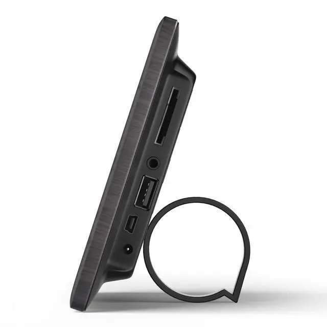 Alt view image 6 of 7 - 7 Inch Wood Digital Picture Frame with Remote Control, 1024x600 IPS Screen HD Display Digital Photo Frame, USB or SD Card Required, Auto-Rotate, Supports Photo/Video/Music/Calendar/Slideshow