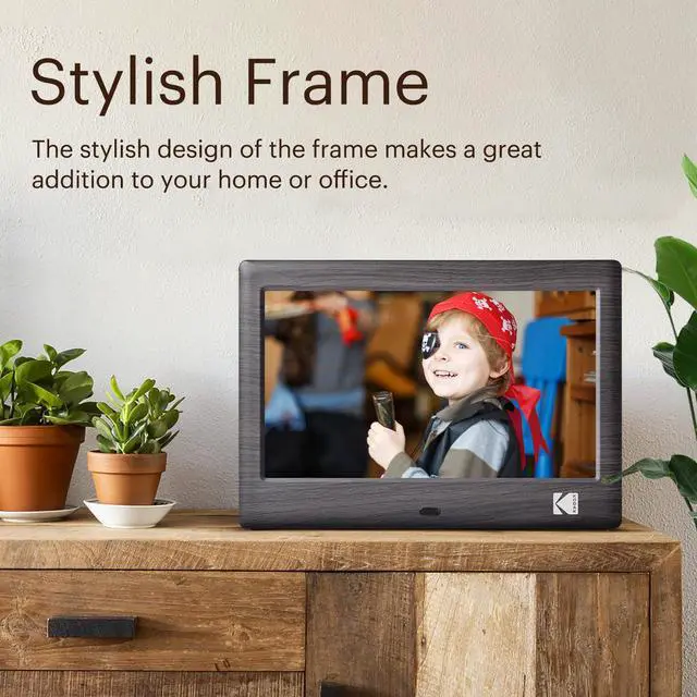 Alt view image 5 of 7 - 7 Inch Wood Digital Picture Frame with Remote Control, 1024x600 IPS Screen HD Display Digital Photo Frame, USB or SD Card Required, Auto-Rotate, Supports Photo/Video/Music/Calendar/Slideshow