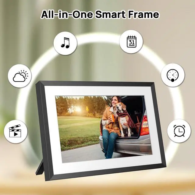 Alt view image 3 of 7 - 32GB 10.1 Inch WiFi Digital Picture Frame with 1280x800 HD IPS Touch Screen, Send Photo or Videos via App or Email,Support USB Drive/SD Card Extend Storage,Auto-Rotate,Wall Mountable