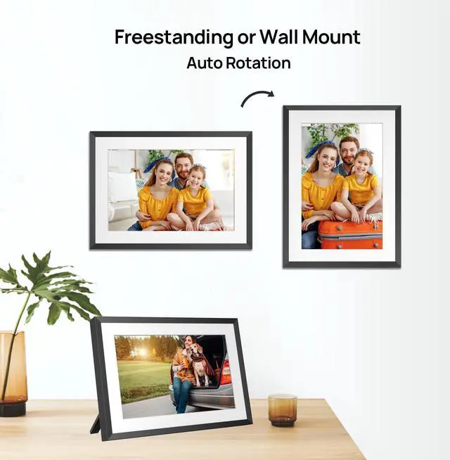 Alt view image 7 of 7 - 32GB 10.1 Inch WiFi Digital Picture Frame with 1280x800 HD IPS Touch Screen, Send Photo or Videos via App or Email,Support USB Drive/SD Card Extend Storage,Auto-Rotate,Wall Mountable