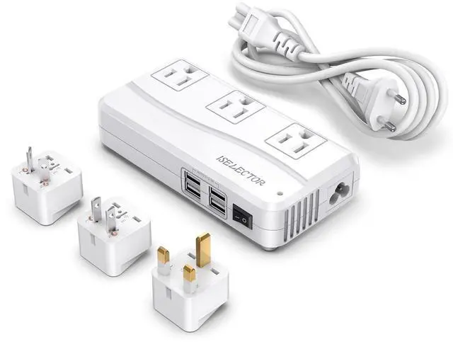 Main image of Universal Travel Adapter, Power Step Down 220V to 110V Voltage Converter with 6A 4-Port USB Charging 3 AC Sockets International Plug Adapter for UK/AU/US/EU/Japan More Than 150 Countries