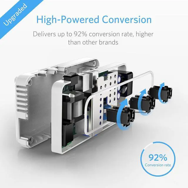 Alt view image 3 of 7 - Universal Travel Adapter, Power Step Down 220V to 110V Voltage Converter with 6A 4-Port USB Charging 3 AC Sockets International Plug Adapter for UK/AU/US/EU/Japan More Than 150 Countries