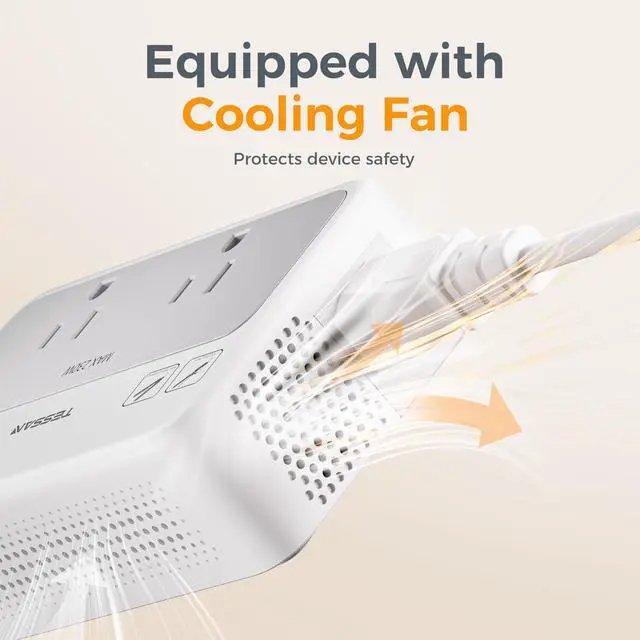 Alt view image 7 of 7 - 220V to 110V Voltage Converter, Universal Travel Power Adapter Combo with International Plug (Type C/G/D/I/L), 2AC 4 USB Ports(1 USBC)230W Max Step Down Transformer for US to Europe