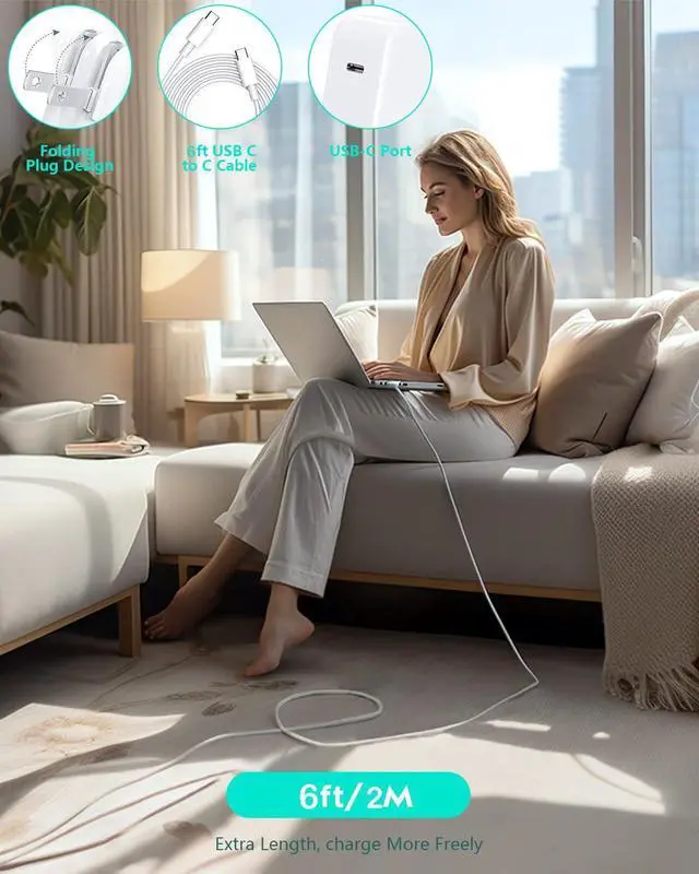 Alt view image 7 of 7 - Charge,140w Fast Mac book Air/Pro Charger With 6FT Fast Charger USB C to C Cable Cord For Apple MacBook Pro/MacBook Air 16 15 14 13 Inch,M1 M2 M3,iPad Pro,Samsung Galaxy & All USB C Device