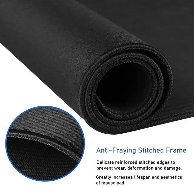 Alt view image 6 of 7 - Large Extended Gaming Mouse Pad with Stitched Edges, (31.5X15.7In) Durable Non-Slip Natural Rubber Base, Waterproof Computer Keyboard Pad Mat for Esports Pros/Gamer/Desktop/Office/Home-Black